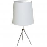 1 Light 3 Leg Drum Table Fixture w/White Shade