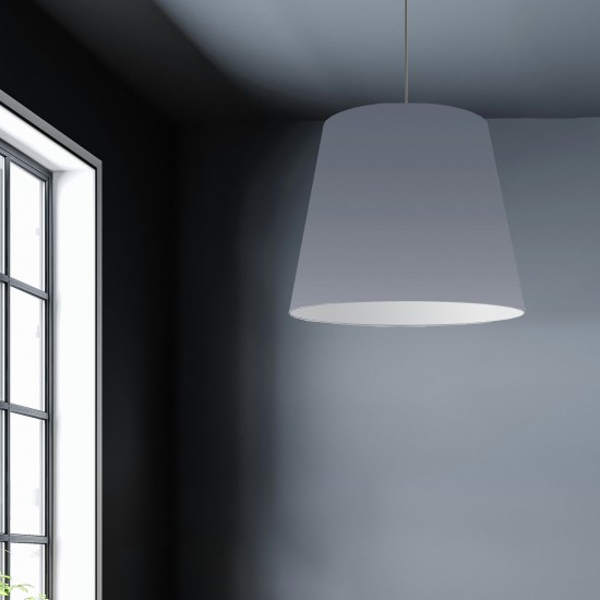 1 Light Oversized Drum Pendant Large Grey Shade