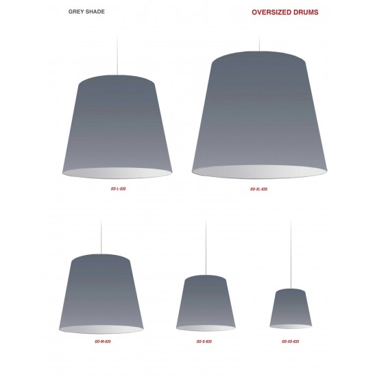 1 Light Oversized Drum Pendant Large Grey Shade