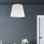 1 Light Oversized Drum Pendant Medium Wht Shade