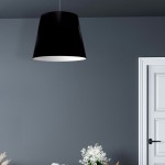 1 Light Oversized Drum Pendant Medium Black Shade