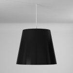 1 Light Oversized Drum Pendant Medium Black Shade