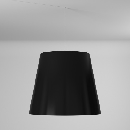 1 Light Oversized Drum Pendant Medium Black Shade