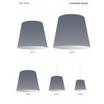 1 Light Oversized Drum Pendant Medium Grey Shade