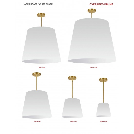 Oversized Drum Oversized Drum Pendant Large White Shade, L