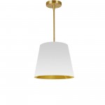 1 Light Oversized Drum Pendant Small White/Gold Shade