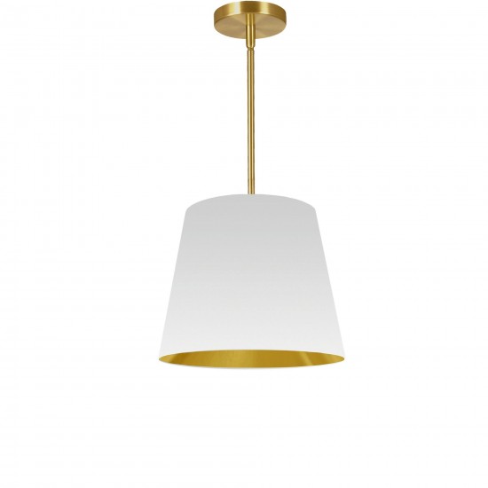 1 Light Oversized Drum Pendant Small White/Gold Shade