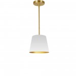 1 Light Oversized Drum Pendant X-Small White/Gold Shade