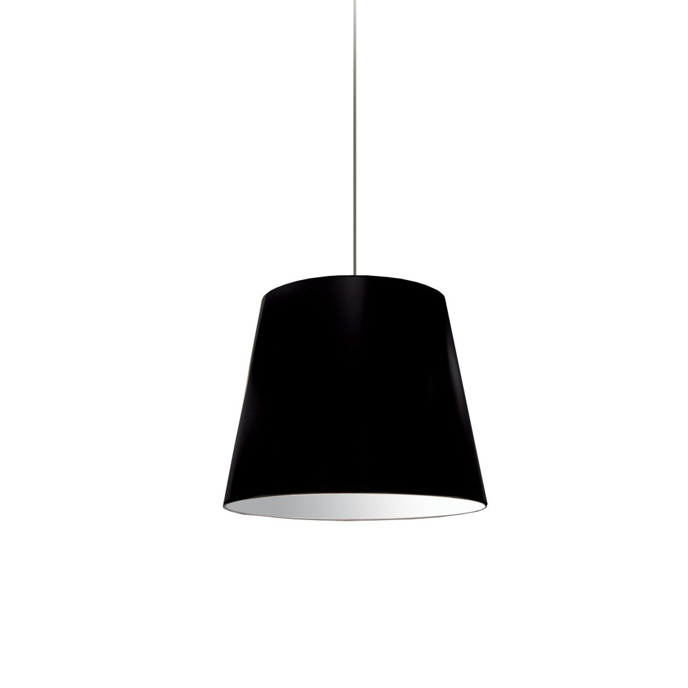 1 Light Oversized Drum Pendant Small Black Shade