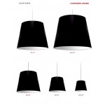 1 Light Oversized Drum Pendant Small Black Shade