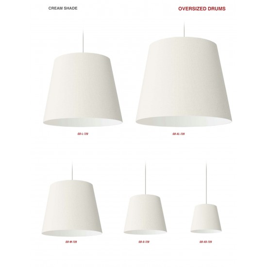 1 Light Oversized Drum Pendant X-Large Cream Shade