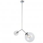 2 Light Incandescent Pendant, Polished Chrome Finish