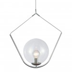 Incandescent Bubble Pendant Polished Chrome Finish with Clear Glass