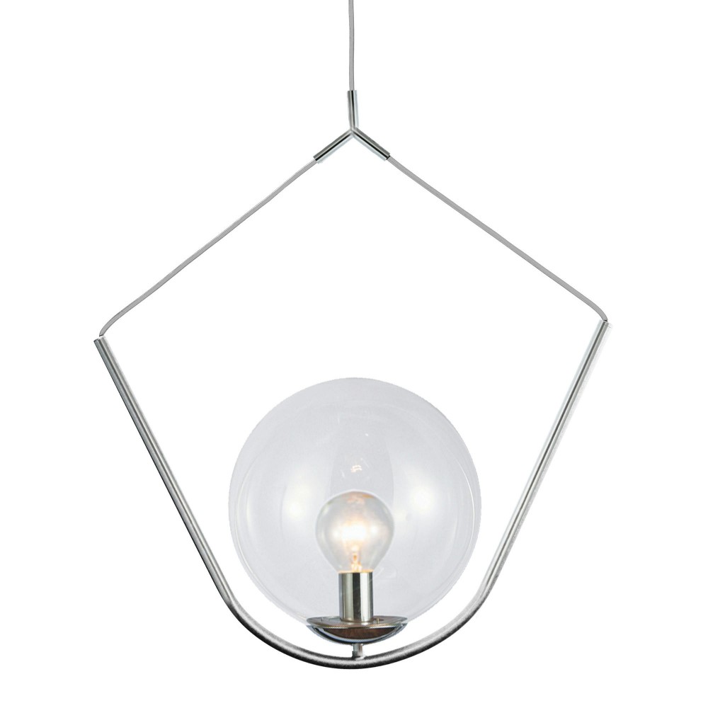 Incandescent Bubble Pendant Polished Chrome Finish with Clear Glass