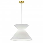 1 Light Patricia Pendant, Aged Brass with White Shade