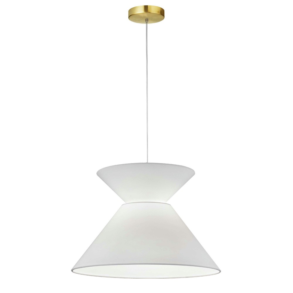 1 Light Patricia Pendant, Aged Brass with White Shade