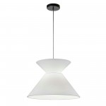 Patricia Patricia Pendant, Matte Black with White Shade, PAT-181P-BK-790