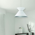 1 Light Patricia Pendant, Polished Chrome with White/Silver Shade