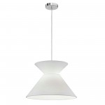 1 Light Patricia Pendant, Polished Chrome with White Shade