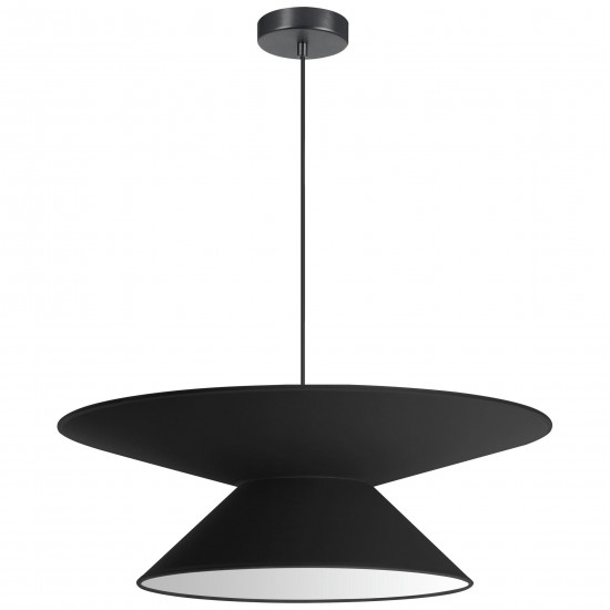 Patricia Incandescent Pendant, Matte Black with Black Shade