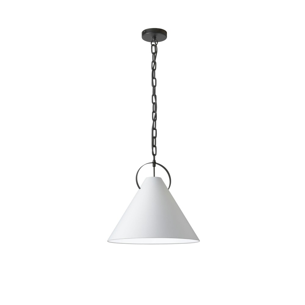 Princeton Incandescent Pendant, Matte Black with White Shade , PCN-161P-MB-790