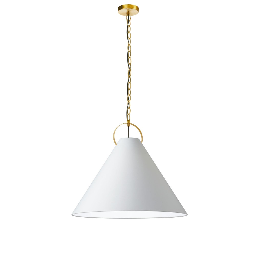 Princeton Incandescent Pendant, Aged Brass with White Shade , PCN-241P-AGB-790