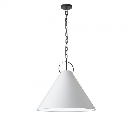 Princeton Incandescent Pendant, Matte Black with White Shade , PCN-241P-MB-790