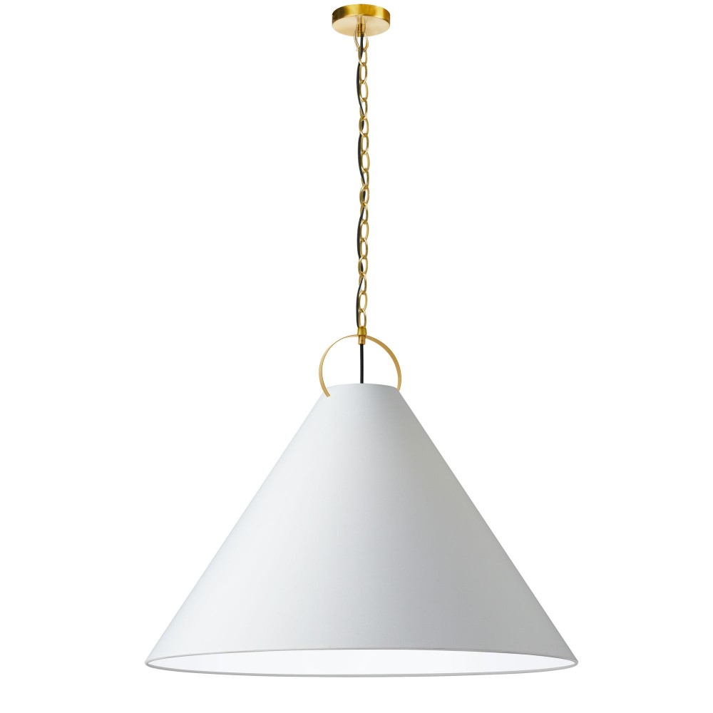 Princeton Incandescent Pendant, Aged Brass with White Shade , PCN-321P-AGB-790