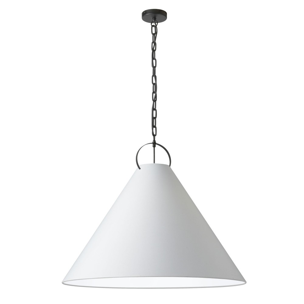 Princeton Incandescent Pendant, Matte Black with White Shade , PCN-321P-MB-790