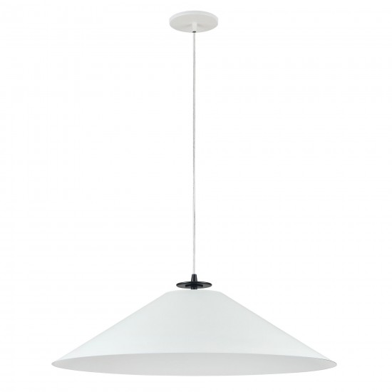 1 Light Incandescent Pendant, Matte Black and Matte White