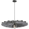 Plegado Incandescent Pendant, Matte Black with Grey Felt Shade