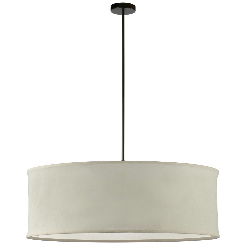 Philis 4 Light Incandescent Pendant, Matte Black w/ Beige Shade, PHL-344P-MB-BG