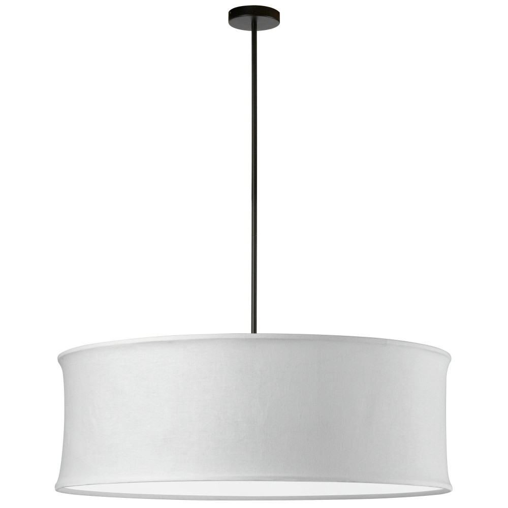 Philis 4 Light Incandescent Pendant, Matte Black w/ White Shade, PHL-344P-MB-WH