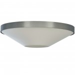 4 Light Incandescent Flush Mount, Polished Chrome with Grey and White Shade