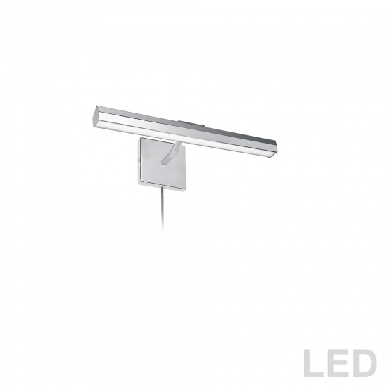 20W 16" Picture Light, Polished Chrome with Frosted Glass Diffuser
