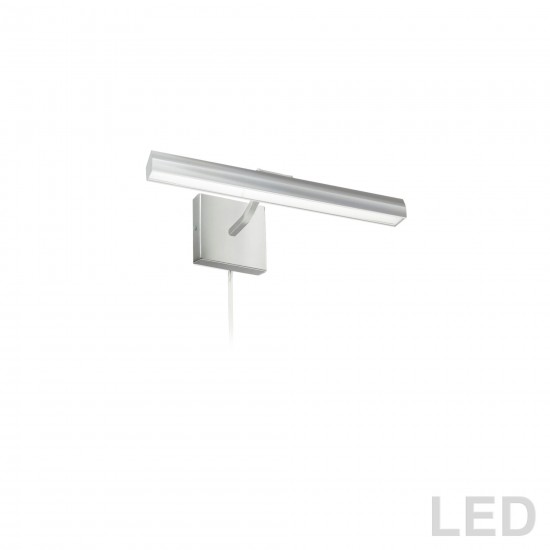20W 16" Picture Light, Satin Chrome with Frosted Glass Diffuser