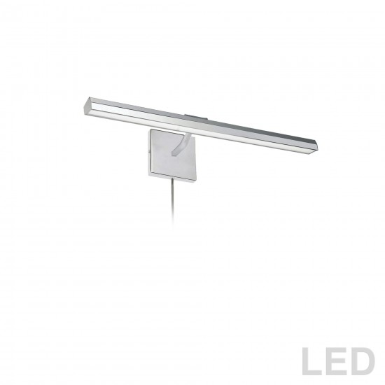 30W 24" Picture Light, Polished Chrome with Frosted Glass Diffuser