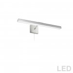 30W 24" Picture Light, Satin Chrome with Frosted Glass Diffuser