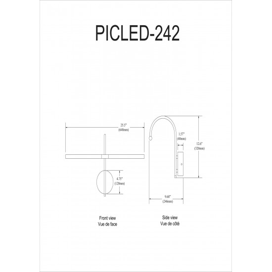 10W LED Picture Light Polished Chrome Finish