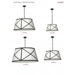 Parker Incandescent Pendant, Matte Black with Black and White Shade, L