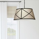 Parker Incandescent Pendant, Matte Black with Cream and Black Shade, L