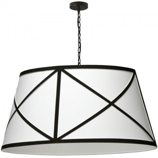 Parker Incandescent Pendant, Matte Black with Black and White Shade