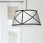 Parker Incandescent Pendant, Matte Black with Black and White Shade