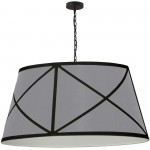 Parker Incandescent Pendant, Matte Black with Grey and Black Shade