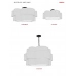 3 Light Incandescent Flush Mount, Matte Black w/ White Shade