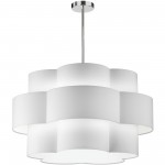 Phlox 4 Light Incandescent Chandelier, Polished Chrome with White Shade