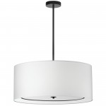 Porscha 4 Light Incandescent Pendant, Matte Black w/ White Shade, POR-304P-MB-WH