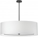 Porscha 4 Light Incandescent Pendant, Matte Black w/ White Shade, POR-406P-MB-WH