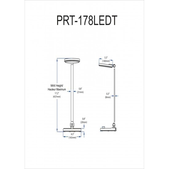 8W Table Lamp, Matte Black Finish