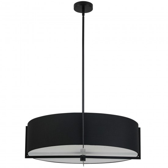 Preston 4 LT Incandescent Pendant, Matte Black w/ Black Shade